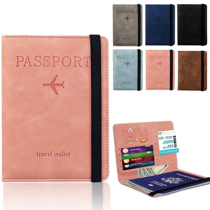 RFID Blocking Leather Passport Holder Wallet - Multi-Function Travel Case for Men  Women - ZOOMNSTORE