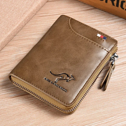 Luxury RFID Blocking Wallet - Mens Zipper Business Card Holder - ZOOMNSTORE