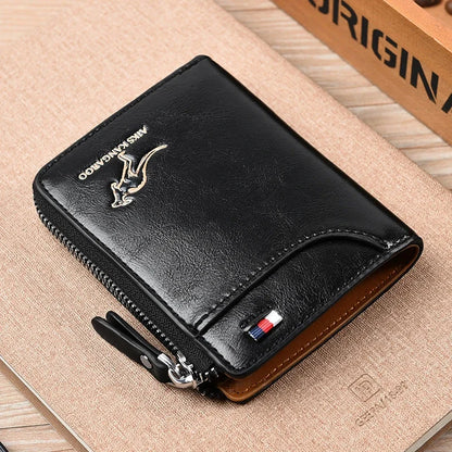 Luxury RFID Blocking Wallet - Mens Zipper Business Card Holder - ZOOMNSTORE