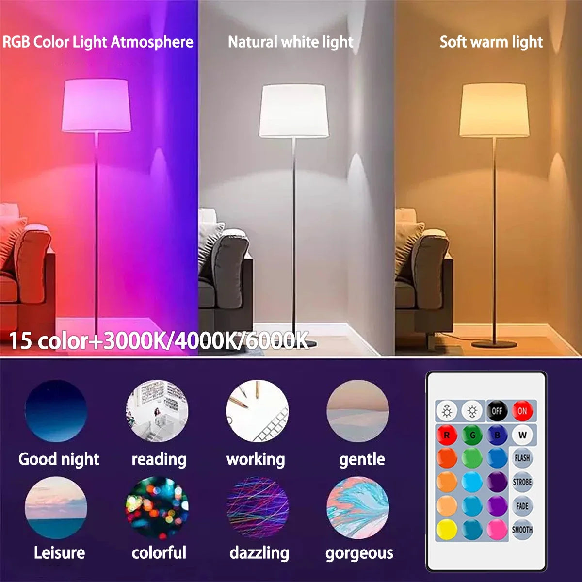 RGB LED Bulb - 2PCS E14/E27/B22 T37 Multicolor Dimmable Light with Remote Control - ZOOMNSTORE