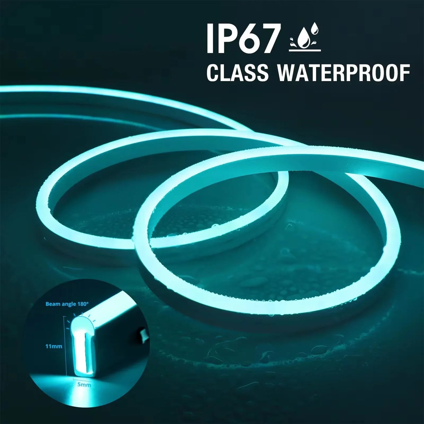 RGB Neon LED Strip - Waterproof Flexible LED Ribbon with Tuya App Remote Control for Home Decor - ZOOMNSTORE
