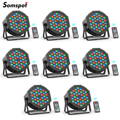 Somspot 4/8PCS 36LEDs RGB Par Lights Remote & DMX Control Stage Light Effect Projector for Church Wedding Party Club Music Live - ZOOMNSTORE