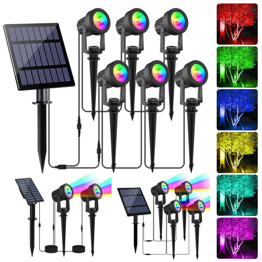 RGB Solar Spotlight - IP65 Waterproof Outdoor Garden Light for Holiday Decor - ZOOMNSTORE