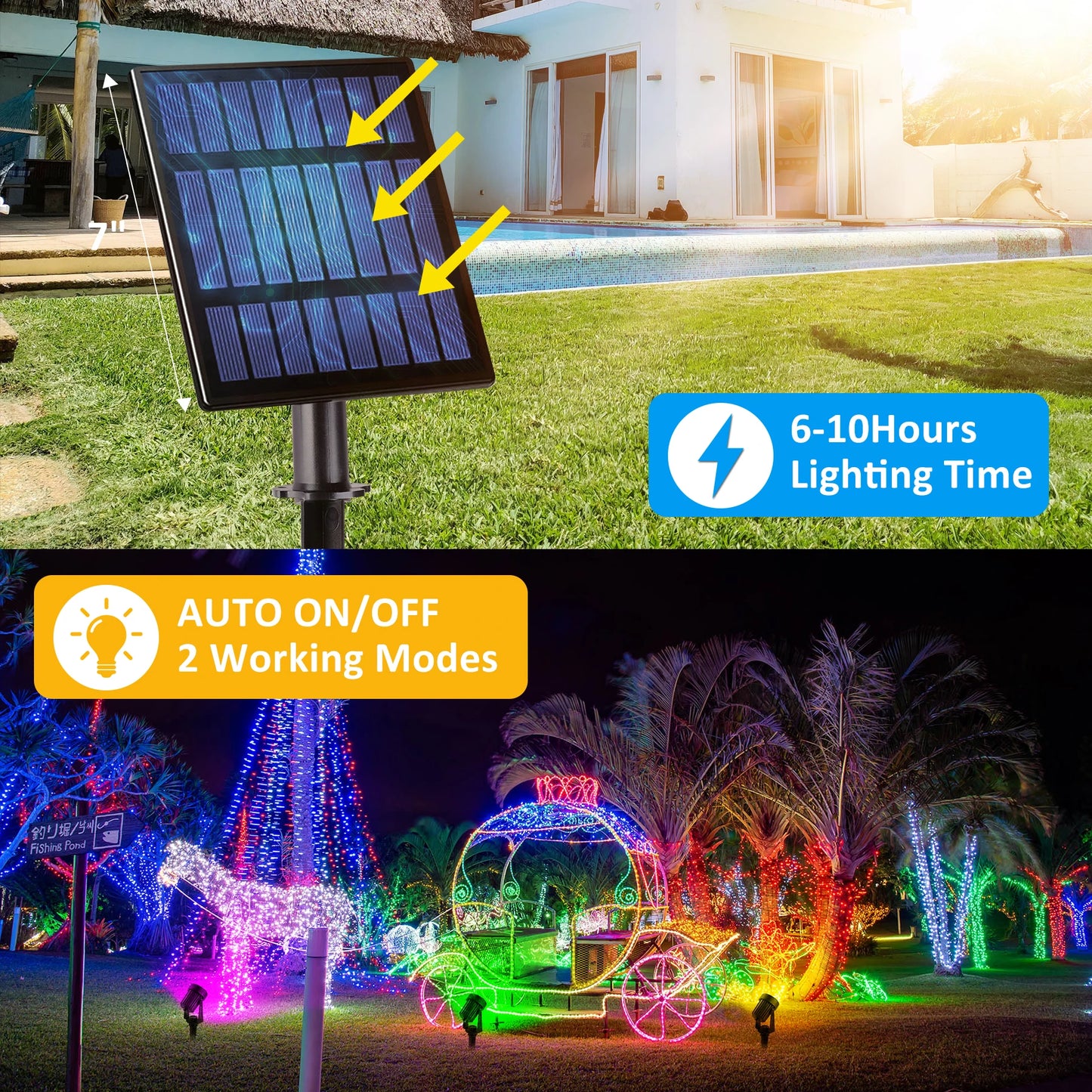RGB Solar Spotlight - Waterproof Outdoor Garden Light for Holiday Decor - ZOOMNSTORE