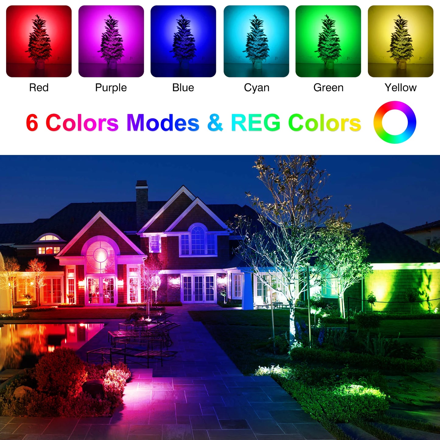 RGB Solar Spotlight - Waterproof Outdoor Garden Light for Holiday Decor - ZOOMNSTORE