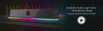 RGB Soundbar Speaker - Redragon GS560 USB Powered 2.0 Channel Desktop Soundbar with Dynamic LED Lighting - ZOOMNSTORE