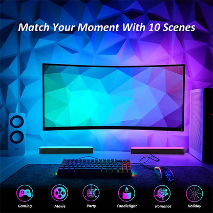 RGB Symphony LED Desktop Night Light - App Controlled Music Rhythm Atmosphere Lamp - ZOOMNSTORE