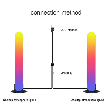 RGB Symphony LED Desktop Night Light - App Controlled Music Rhythm Atmosphere Lamp - ZOOMNSTORE