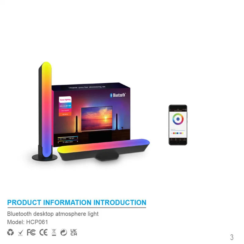 RGB Symphony LED Desktop Night Light - App Controlled Music Rhythm Atmosphere Lamp - ZOOMNSTORE