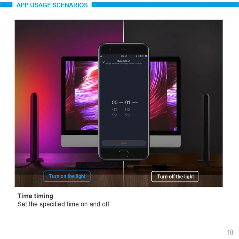 RGB Symphony LED Desktop Night Light - App Controlled Music Rhythm Atmosphere Lamp - ZOOMNSTORE