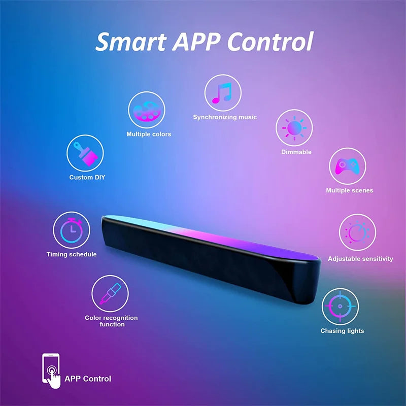 RGB Symphony LED Desktop Night Light - App Controlled Music Rhythm Atmosphere Lamp - ZOOMNSTORE