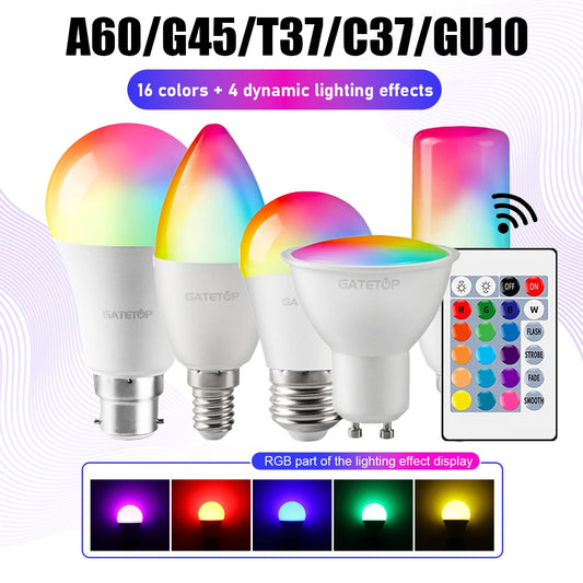 RGBW LED Bulb - Smart Color Changing Bulb With Remote Control | E27 Spotlight - ZOOMNSTORE