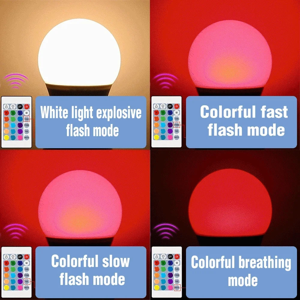 RGBW LED Bulb - Smart Color Changing Bulb With Remote Control | E27 Spotlight - ZOOMNSTORE