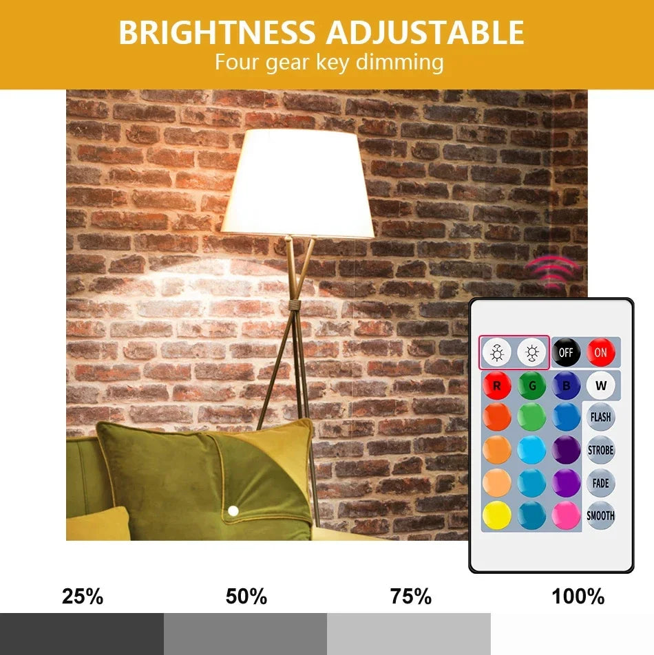RGBW LED Bulb - Smart Color Changing Bulb With Remote Control | E27 Spotlight - ZOOMNSTORE