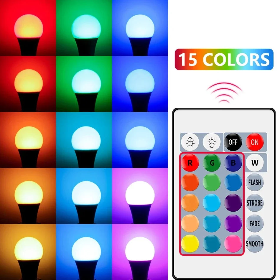 RGBW LED Bulb - Smart Color Changing Bulb With Remote Control | E27 Spotlight - ZOOMNSTORE