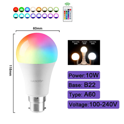 RGBW LED Bulb - Smart Color Changing Bulb With Remote Control | E27 Spotlight - ZOOMNSTORE