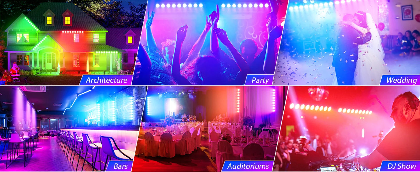 RGBW Wall Wash Lamp - 9 LEDs Stage Lighting for DJ  Party - ZOOMNSTORE