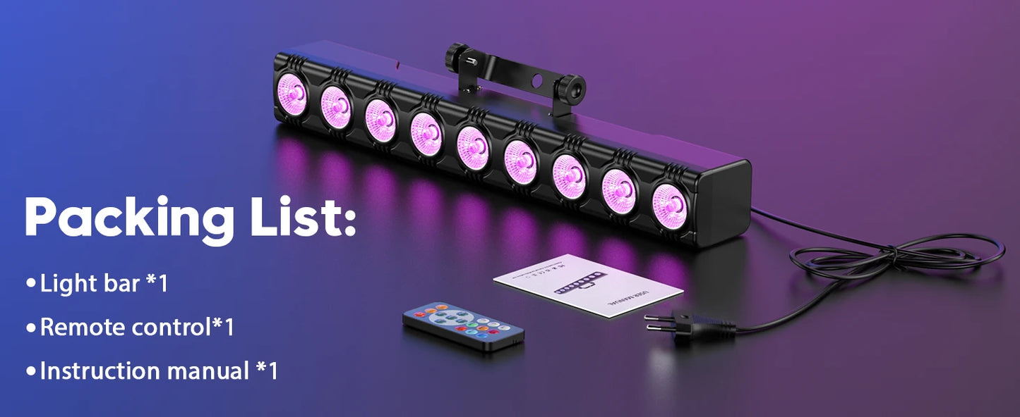 RGBW Wall Wash Lamp - 9 LEDs Stage Lighting for DJ  Party - ZOOMNSTORE