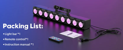 RGBW Wall Wash Lamp - 9 LEDs Stage Lighting for DJ  Party - ZOOMNSTORE