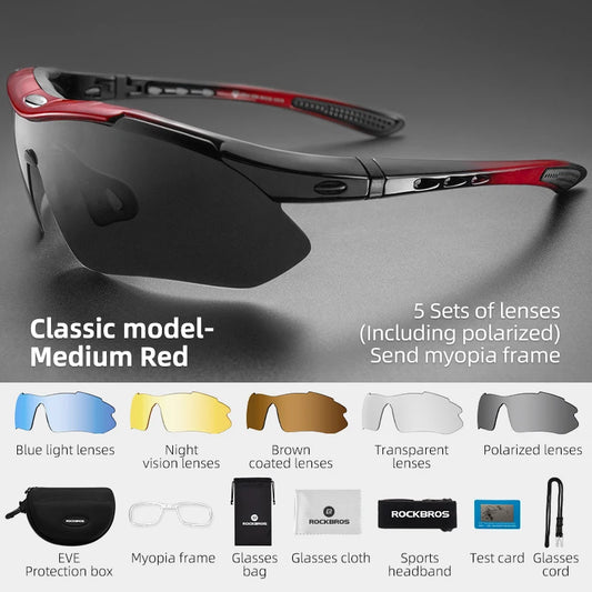 ROCKBROS Polarized Cycling Glasses - Mens Sports Sunglasses for Road  MTB Riding - ZOOMNSTORE