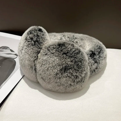 Rabbit Fur Earmuffs | Real Rex Fur Ear Warmers For Women & Unisex, Warm Covers - ZOOMNSTORE