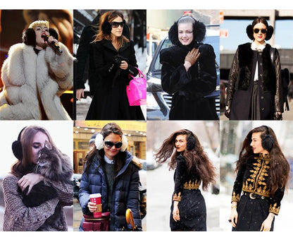 Rabbit Fur Earmuffs | Real Rex Fur Ear Warmers For Women & Unisex, Warm Covers - ZOOMNSTORE