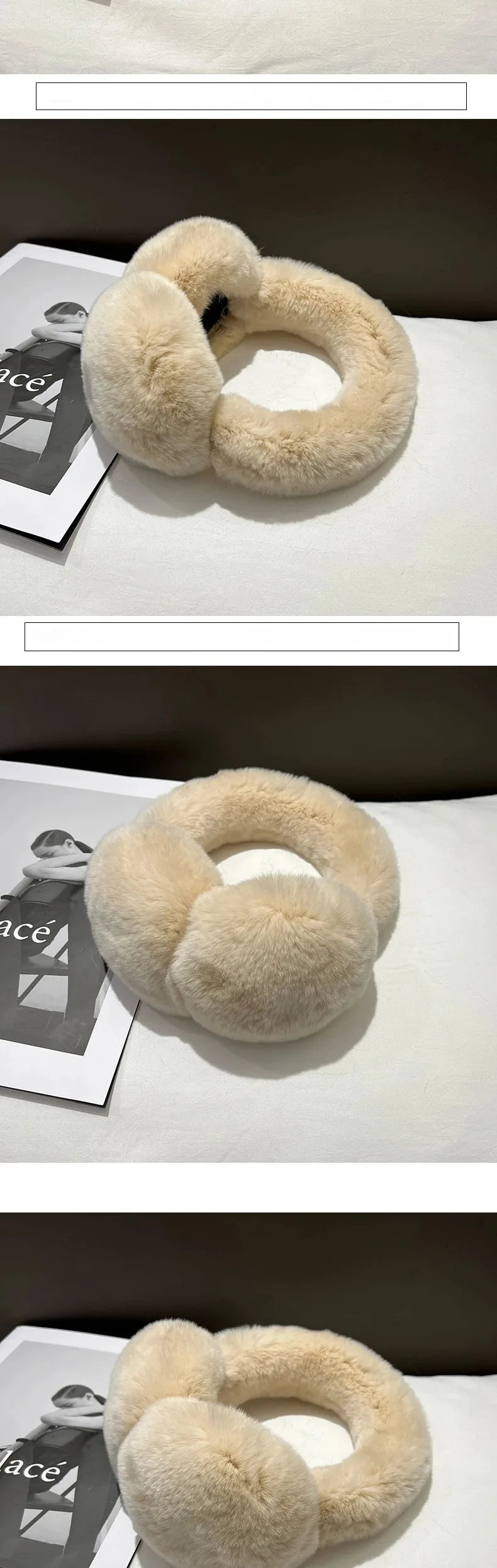 Rabbit Fur Earmuffs | Real Rex Fur Ear Warmers For Women & Unisex, Warm Covers - ZOOMNSTORE