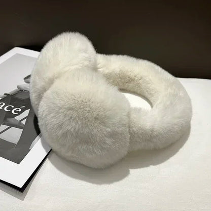 Rabbit Fur Earmuffs | Real Rex Fur Ear Warmers For Women & Unisex, Warm Covers - ZOOMNSTORE