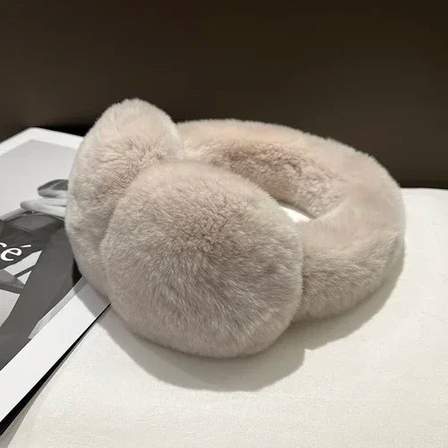 Rabbit Fur Earmuffs | Real Rex Fur Ear Warmers For Women & Unisex, Warm Covers - ZOOMNSTORE