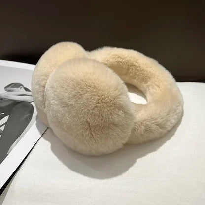 Rabbit Fur Earmuffs | Real Rex Fur Ear Warmers For Women & Unisex, Warm Covers - ZOOMNSTORE
