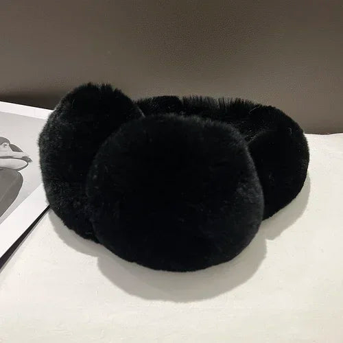 Rabbit Fur Earmuffs | Real Rex Fur Ear Warmers For Women & Unisex, Warm Covers - ZOOMNSTORE