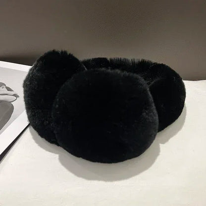 Rabbit Fur Earmuffs | Real Rex Fur Ear Warmers For Women & Unisex, Warm Covers - ZOOMNSTORE