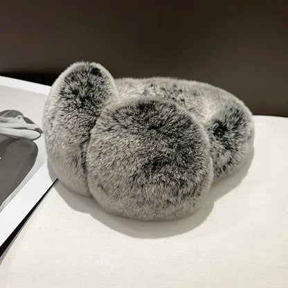 Rabbit Fur Earmuffs | Real Rex Fur Ear Warmers For Women & Unisex, Warm Covers - ZOOMNSTORE