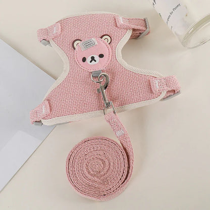 Cute Rabbit Harness and Leash Set - Bunny Vest for Outdoor Walking - ZOOMNSTORE