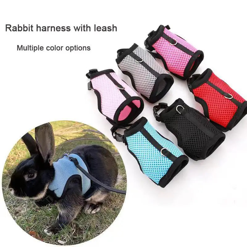 Rabbit Harness with Leash Set - Adjustable Soft Vest for Small Pets - ZOOMNSTORE
