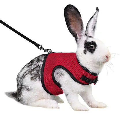 Rabbit Harness with Leash Set - Adjustable Soft Vest for Small Pets - ZOOMNSTORE
