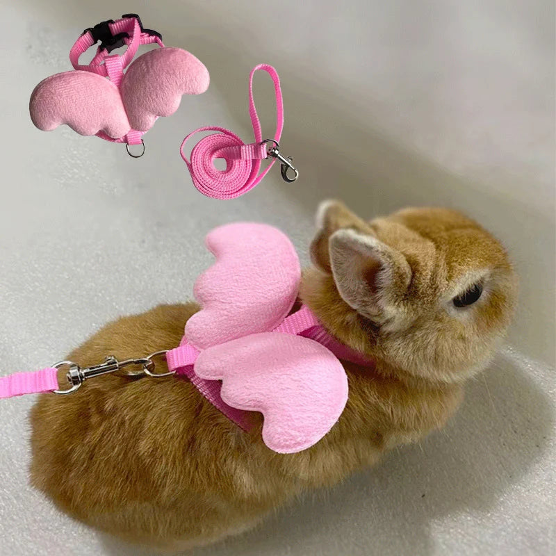 Cute Angel Wing Pet Harness and Leash - Personalized Bunny and Cat Accessories - ZOOMNSTORE