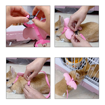 Cute Angel Wing Pet Harness and Leash - Personalized Bunny and Cat Accessories - ZOOMNSTORE