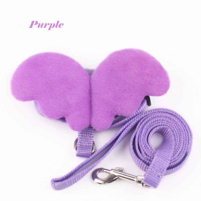 Cute Angel Wing Pet Harness and Leash - Personalized Bunny and Cat Accessories - ZOOMNSTORE