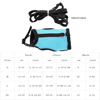 Rabbit Harness with Leash Set - Adjustable Soft Vest for Small Pets - ZOOMNSTORE