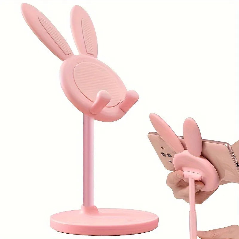 Rabbit Phone Stand – Plastic, Hands-Free, Universal for Phones & Tablets, Room Decor - ZOOMNSTORE
