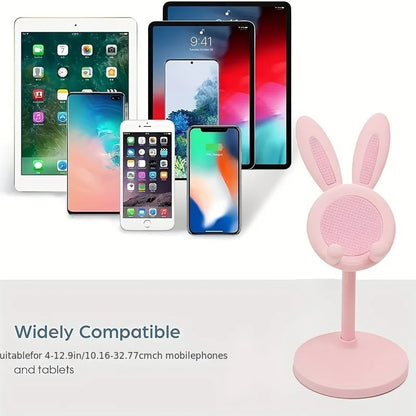 Rabbit Phone Stand – Plastic, Hands-Free, Universal for Phones & Tablets, Room Decor - ZOOMNSTORE