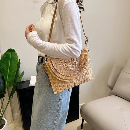 Handmade Raffia Straw Bags - Summer Womens Clutch and Crossbody Purse - ZOOMNSTORE