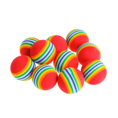 Rainbow Cat Toys – Interactive Rubber Cat Ball for Chewing & Training - ZOOMNSTORE