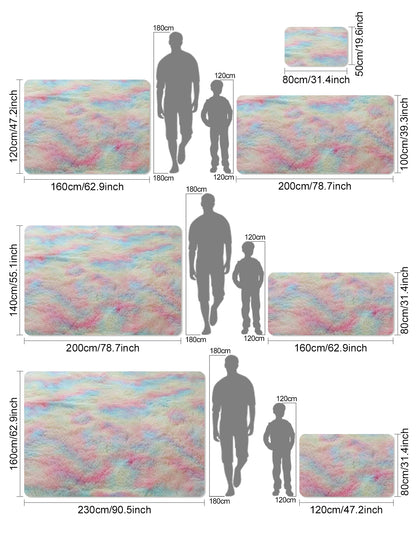 Rainbow Kids Carpet - Soft Colorful Rug for Bedroom and Living Room - ZOOMNSTORE