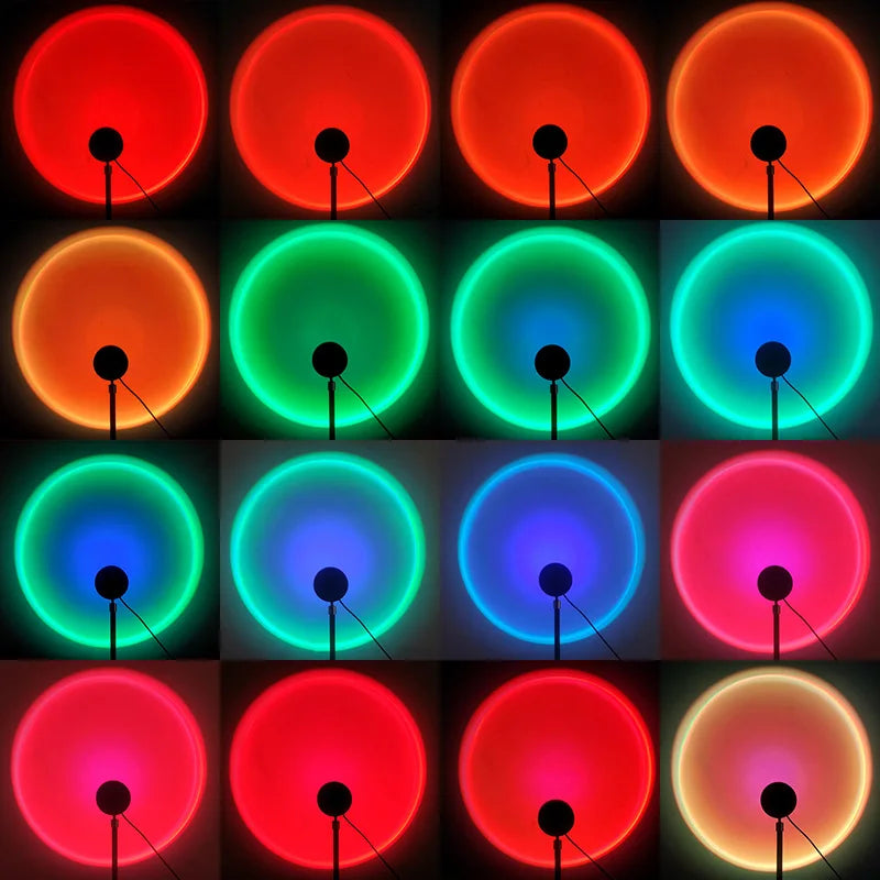 Rainbow Sunset LED Projector Lamp - Remote Control Night Light for Home Decoration - ZOOMNSTORE