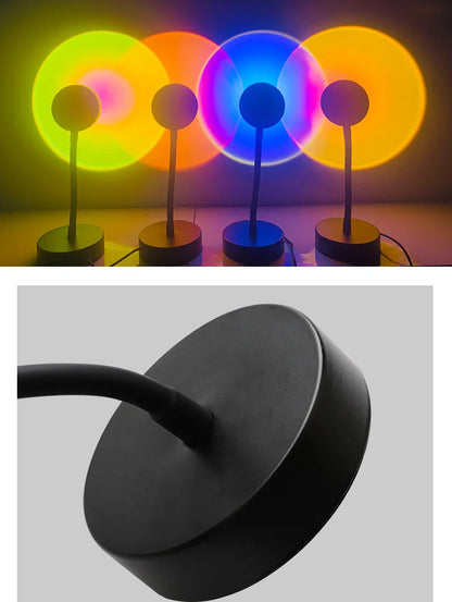 Rainbow Sunset LED Projector Lamp - Remote Control Night Light for Home Decoration - ZOOMNSTORE