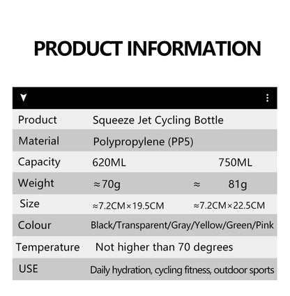Rapha Cycling Water Bottle - 750ml Leak-Proof Ultra Light Squeezable Sports Flask - ZOOMNSTORE