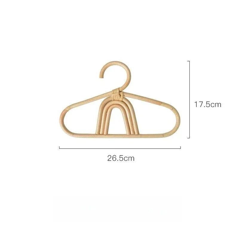 Rattan Wall Hooks - Natural Rattan Hanger for Kids Clothes Organizer Rack - ZOOMNSTORE