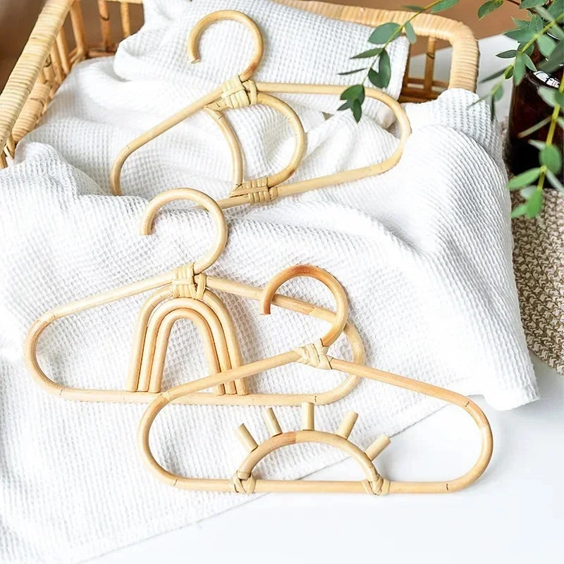 Rattan Wall Hooks - Natural Rattan Hanger for Kids Clothes Organizer Rack - ZOOMNSTORE